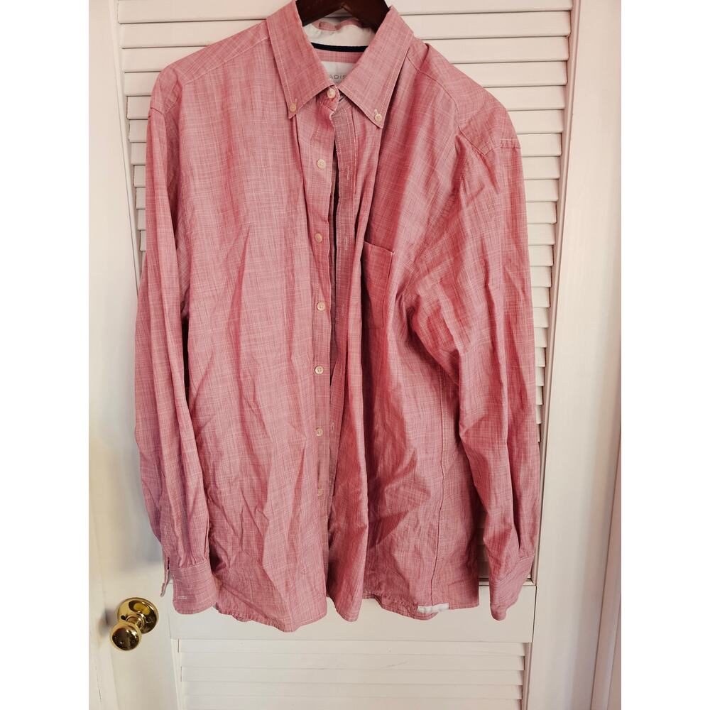 MADISON VINTAGE WASH MENS LONG‎ SLEEVE SHIRT OXFORD TYPE WASHED OUT RED XL
